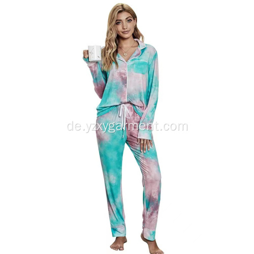 Frauen Loungewear Weiche Strick -Baumwollpyjama